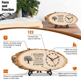 BeauGift BeauGift Gifts for Husband Wooden Clock, Husband Birthday Gifts from Wife, Husband Gift, Gifts for Him Husband Anniversary