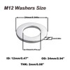 M12 Flat Washers, Fajoeda Pack of 25 M12 Stainless Steel