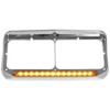 Partsam 2x Headlight Bezel with 12" Amber LED Light Strip