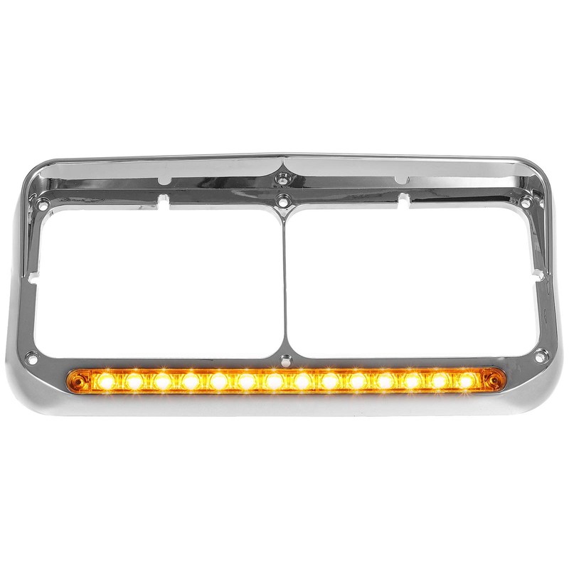 Partsam 2x Headlight Bezel with 12" Amber LED Light Strip