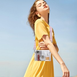 INICAT Small Clear Purse for Women Stadium Approved Crossbody Bag Cute Transparent Handbag for Stadium Events Concerts(Horizontal-jacquard)