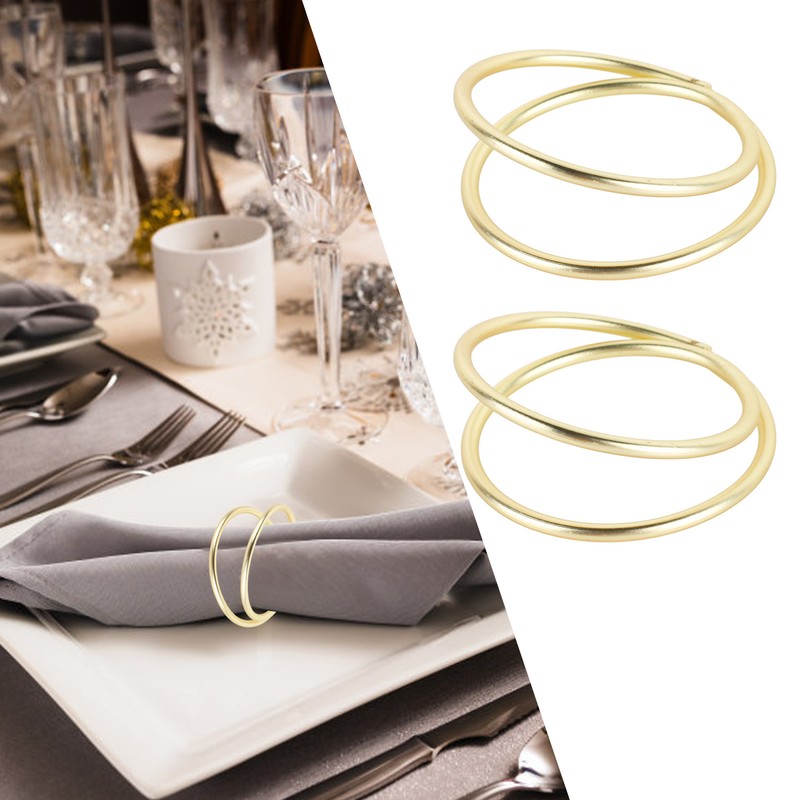 12pcs Spiral Napkin Rings Matte Gold Electroplating Prevent Fading Table