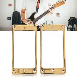 Humbucker Cover, 2PCS Metal Frame Mounting Ring Humbucker Pickup Rings Guitar Pickup Covers Bridge Neck Pickups Cover Frame for Electric Guitars (Gold)