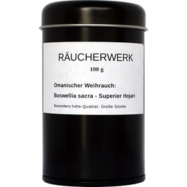 Frankincense Incense Tin (Boswellia Sacra - Superior Hojari (Oman), 100 g)