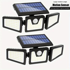 AmeriGeek 2 Pack LED Motion Sensor Solar Lights ,Outdoor IP65 Waterproof Security Lamp