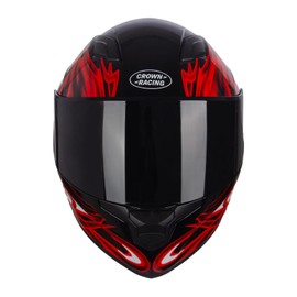 Crown Racing Full Face Motorcycle Helmets 2 Lenses Street Bike Helmet for Adults DOT Approved Motorcycle Helmet Red