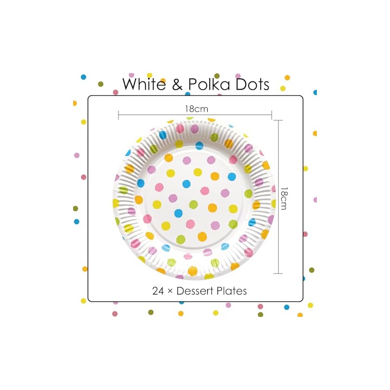 BFB Party Dessert Plates 7 inch 24 Pieces Paper Plates