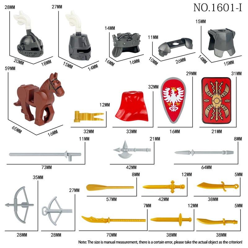 TRavesty Weapon Pack for Mini Figures, Medieval Knight Weapon Package