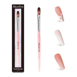 MelodySusie MelodySusie Kolinsky Acrylic Nail Brush,66% Kolinsky Hair Professional Nail Art Brush for Acrylic Application, Aurora Collection Fine Glitter Brush, Size 8