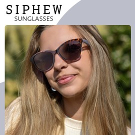 SIPHEW Women's Polarised Classic Sunglasses with UV400 Protection for Women, a03-goal/brown