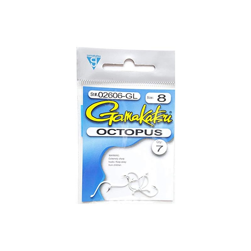 Gamakatsu Octopus Hook, Size: (6 Pack) Glow, 1