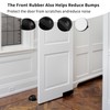 4 Pcs Self Adhesive Floor Door Stoppers,Black Stainless Steel Half