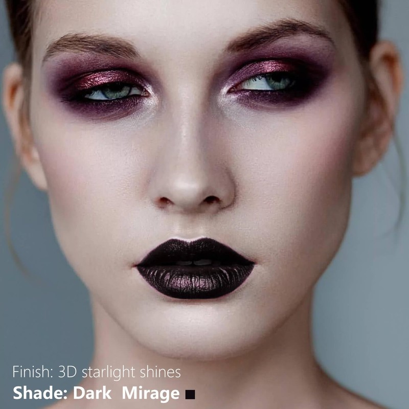 Black Metallic Liquid Lipstick Long Lasting Waterproof Dark Mirage