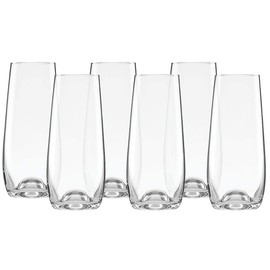 Lenox Tuscany Classics Stemless Flute Set, Buy 4 Get 6, 6 Count (Pack of 1), Clear