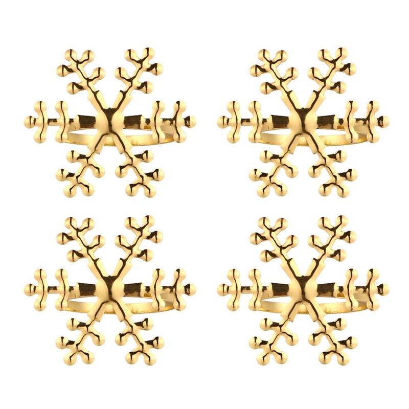 Alipis 12 Pcs Snowflake Napkin Ring Gold Snowflake Napkin Rings