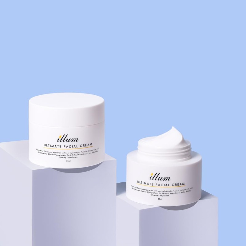 Illum Ultimate Facial Cream with 4.5% Squalane & Glycoproteins, Lightweight