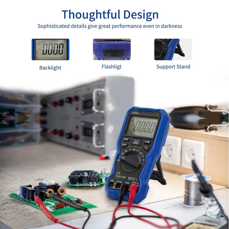 OWON OW18E Bluetooth Digital Multimeter, 20000 Counts True RMS Voltmeter,