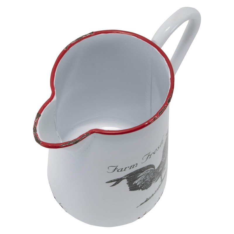Foreside Home and Garden Enamel Rooster Pitcher