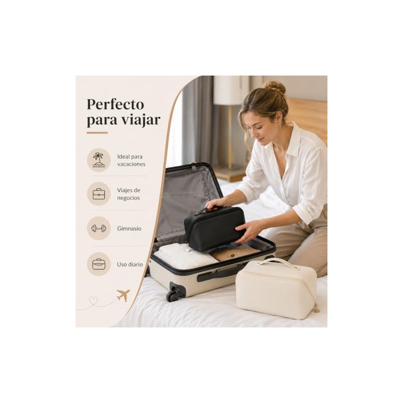2 Piezas Bolsa de Cosméticos de Viaje, Makeup Bag de