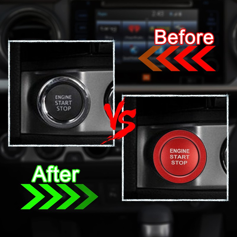 TOMALL Aluminum Engine Start Stop Push Button Cover Trim Compatible