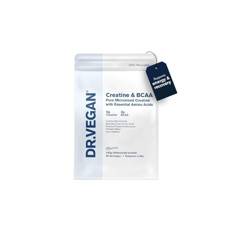 Creatine & BCAA Powder, 5,000mg Pure Micronised Creatine Monohydrate