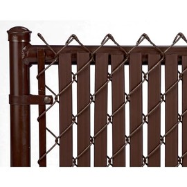 Tube Slats Made in America Privacy Inserts for Chain-Link Fence, Double-Wall Vertical Bottom-Locking Slats for 5' Fence Height (Brown)