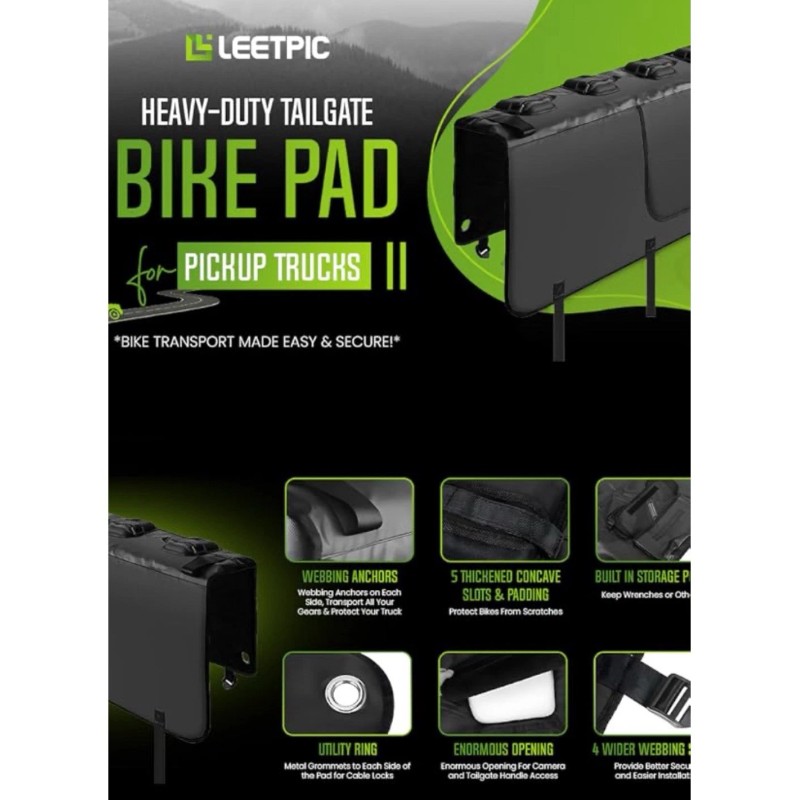 LEETPIC Tailgate Bike Pads for Mid Sized Truck Tailgate with