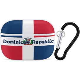 Funda con diseño de bandera de la República Dominicana para AirPods Pro1/2 multifunción con llavero