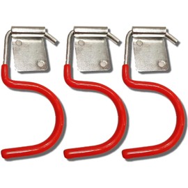 LIFEDYLUK 15 x Hooks for Garden Tools, Garden Tools Hanging, Red Device Holder, Wall Hook, Non-Slip Rubber Coating, Hanging for Garden Tools, Garage Organiser Systems, Tool Holder