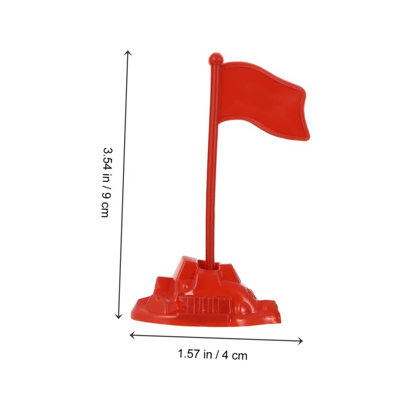 SUPVOX 50Sets Plastic Red Flag Model for DIY Miniature Scene