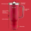 SILICANICE Red Soft Touch Body & Detachable MacStraw,40 Oz Stainless