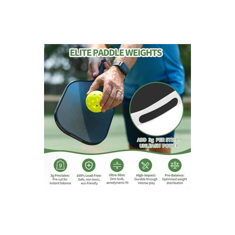 Pickleball Paddle Weight Tape Strips for Balance Setup, Adhesive Tuning