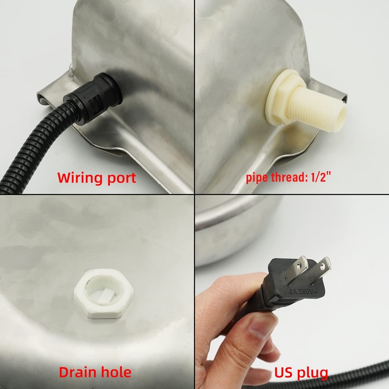 Stainless Steel Automatic Heated Water Bowl with Float Valve Water
