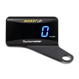 Norxi Digital Tachometer, Motorcycle Meter, Bicycle Tachometer, Electric Tachometer, RPM Tester, Tachometer, Waterproof Design (Blue, Right Bracket)