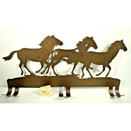 Lazart Running Horses Coat or Hat Rack 20 inch Metal Decorative Wall Mounted