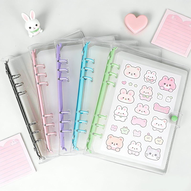 Mairearn A6 Sealing Book, Clear Binder, 6 Holes, 1 and
