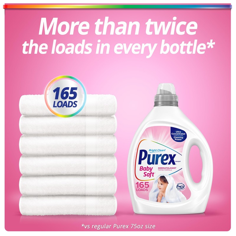 Purex Baby Laundry Detergent Liquid, Ultra Concentrated, 82.5 fl oz,