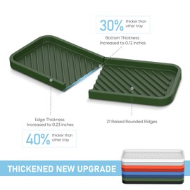 EG-SIPRO Silicone Sponge Holder, Kitchen Sink Organizer Tray, Sponge Caddy for Bathroom Counter, Dish Soap Holder, Scouring Pad Holder