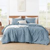 Litanika King Comforter Set Grayish Blue, 3 Pieces Lightweight Tufted