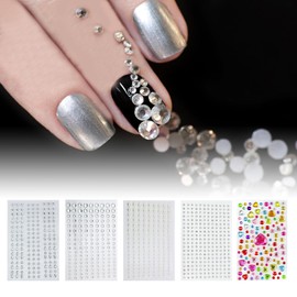 SWYSGS 5 Sheets Rhinestone Stickers, Acrylic Crystal Gems Stickers for Clothes Face Eyes Children Jewellery Crafts Stickers Gems Ladies Mom Girls Kids