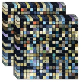 sanyeskkiy 10 Sheets Peel and Stick Backsplash Tile, Self-Adhesive Mosaic Tile, Stick on Kitchen, Bathroom Vanities, Fireplace Décor, Laundry Table (10, Mixed Green and Blue)