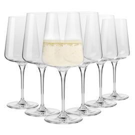 Krosno White and Sparkling Wine Glasses, 6 piece set, 13.52 oz, Infinity Collection, Elegant, Crystal Glass, Lead-free Glass, Dishwasher Safe, Made in Europe
