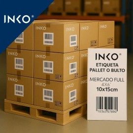 Etiquetas Térmicas Directas Rollo Con 200 Etiquetas 4x6 In Color Blanco INKO Etiquetas Bulto y Pallet MercadoFull 10x15cm 10 x 15 cm