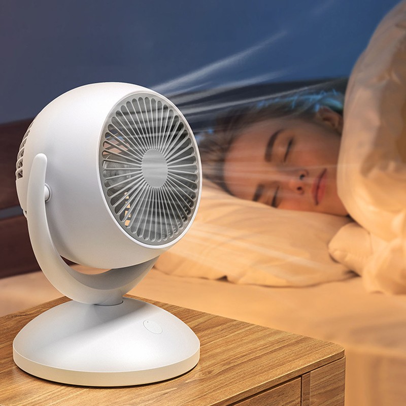 Table Fan 4 Speed Modes Stable Base Ultra Quiet Rechargeable