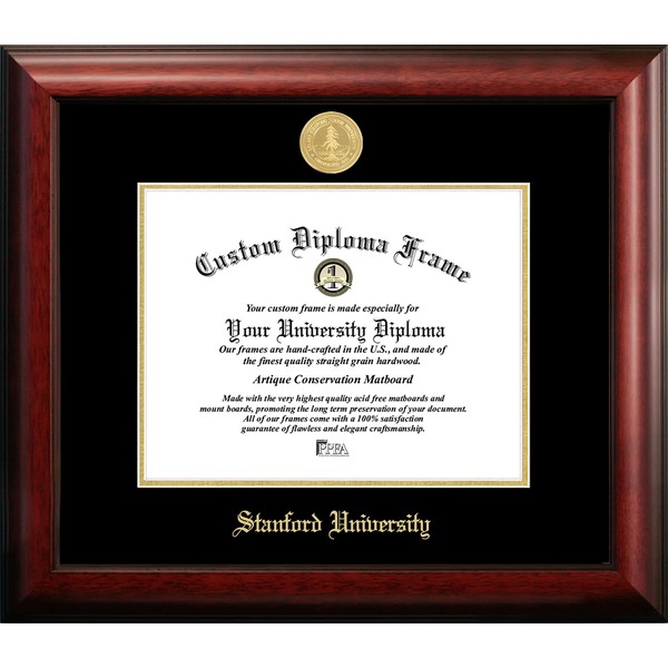 Campus Images CA932GED Stanford University Embossed Diploma Frame, 8.5" x 11", Gold