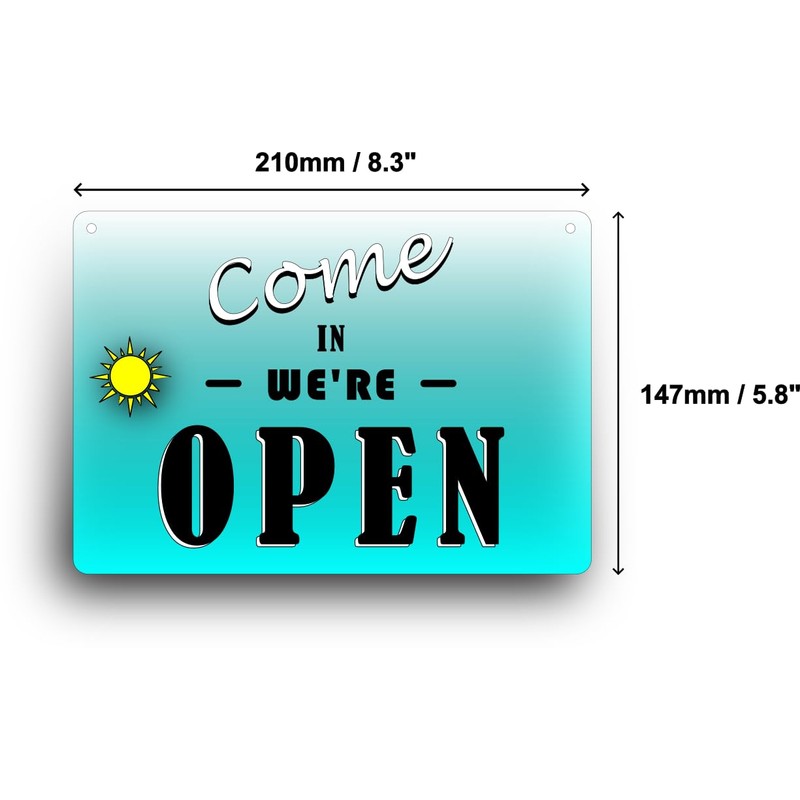 A5 Reversible Open Closed Sign - Contemporary Design, UV Printed