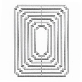 7Pcs Frame Metal Die Cuts,Rectangle Frame Cutting Dies Cut Stencils Card Paper Craft DIY Template Metal Cutting Dies Album Embossing Paper Dies for Card Making Scrapbooking