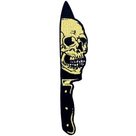 ZEGINs Skull From Dagger Patch Embroidered Applique Iron On Sew On Emblem