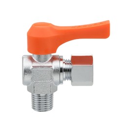 GAONA GA-JM139 Mini Ball Valve for Copper Tubes, R3/0.3 x 0.4 inches (8 x 10.0 mm), For Water, Air, Oil, Angle Type