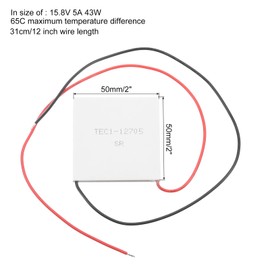QUARKZMAN TEC1-12705 Semiconductor Cooling Tablets 15.8V 5A 43W Heatsink Thermoelectric Cooler Cooling Plate Module 50 x 50 mm